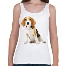 PRINTFASHION Beagle kutyás póló minta - Női atléta - Fehér női trikó