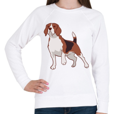 PRINTFASHION Beagle - Női pulóver - Fehér női pulóver, kardigán