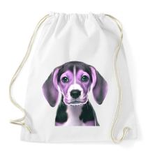 PRINTFASHION beagle - Sportzsák, Tornazsák - Fehér tornazsák