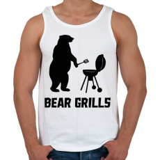 PRINTFASHION Bear Grills - Férfi atléta - Fehér