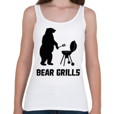 PRINTFASHION Bear Grills - Női atléta - Fehér női trikó