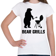 PRINTFASHION Bear Grills - Női póló - Fehér női póló