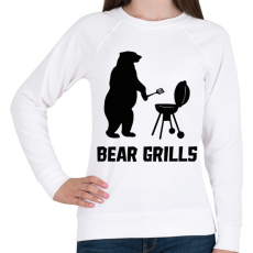 PRINTFASHION Bear Grills - Női pulóver - Fehér