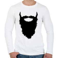 PRINTFASHION Beard - Férfi hosszú ujjú póló - Fehér férfi póló