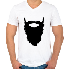 PRINTFASHION Beard - Férfi V-nyakú póló - Fehér
