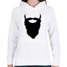PRINTFASHION Beard - Női kapucnis pulóver - Fehér női pulóver, kardigán