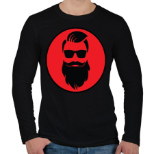 PRINTFASHION beard red - Férfi hosszú ujjú póló - Fekete férfi póló