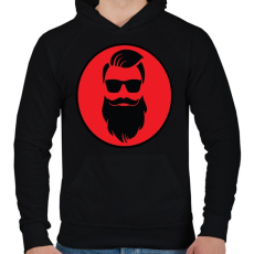 PRINTFASHION beard red - Férfi kapucnis pulóver - Fekete