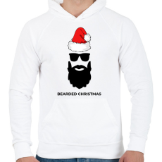 PRINTFASHION BEARDED CHRISTMAS - Férfi kapucnis pulóver - Fehér