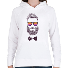 PRINTFASHION Bearded Man - Női kapucnis pulóver - Fehér