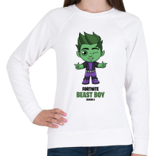 PRINTFASHION Beast Boy - Fortnite Season 6 - Női pulóver - Fehér női pulóver, kardigán