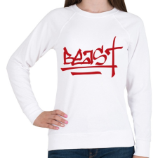 PRINTFASHION Beast Design Text Logo - Női pulóver - Fehér női pulóver, kardigán