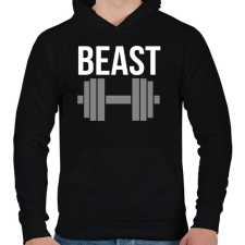 PRINTFASHION BEAST - Férfi kapucnis pulóver - Fekete férfi pulóver, kardigán
