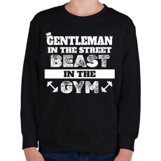PRINTFASHION Beast in the gym - Gyerek pulóver - Fekete