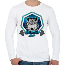 PRINTFASHION Beast Mode - Férfi hosszú ujjú póló - Fehér