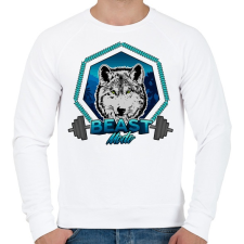 PRINTFASHION Beast Mode - Férfi pulóver - Fehér férfi pulóver, kardigán