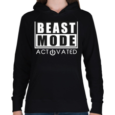 PRINTFASHION BEAST MODE - Női kapucnis pulóver - Fekete női pulóver, kardigán