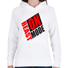 PRINTFASHION Beast mode ON! - Női kapucnis pulóver - Fehér női pulóver, kardigán