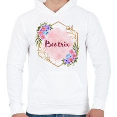 PRINTFASHION Beatrix - Férfi kapucnis pulóver - Fehér