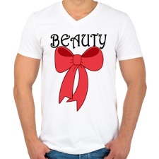 PRINTFASHION Beauty - Férfi V-nyakú póló - Fehér férfi póló