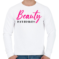 PRINTFASHION Beauty is my business - Férfi pulóver - Fehér