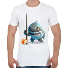 PRINTFASHION Bébi cápa biliárdozik - Férfi póló - Fehér férfi póló