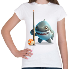 PRINTFASHION Bébi cápa biliárdozik - Női póló - Fehér női póló