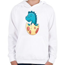 PRINTFASHION Bébi dínó - Gyerek kapucnis pulóver - Fehér