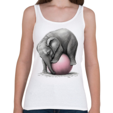 PRINTFASHION Bébi elefánt egy pink labdával - Női atléta - Fehér női trikó