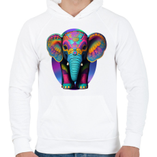 PRINTFASHION Bébi elefánt - Férfi kapucnis pulóver - Fehér