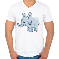 PRINTFASHION Bébi elefánt - Férfi V-nyakú póló - Fehér