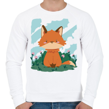 PRINTFASHION Bébi róka - Férfi pulóver - Fehér férfi pulóver, kardigán