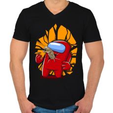 PRINTFASHION Bébi születik - Férfi V-nyakú póló - Fekete