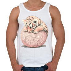 PRINTFASHION Bébi tigris egy pink labdával - Férfi atléta - Fehér
