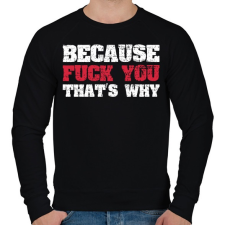 PRINTFASHION Because fuck you - Férfi pulóver - Fekete férfi pulóver, kardigán