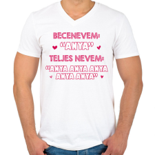 PRINTFASHION Becenevem: Anya - Férfi V-nyakú póló - Fehér férfi póló