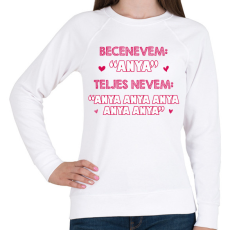 PRINTFASHION Becenevem: Anya - Női pulóver - Fehér