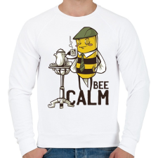 PRINTFASHION Bee Calm - Férfi pulóver - Fehér férfi pulóver, kardigán