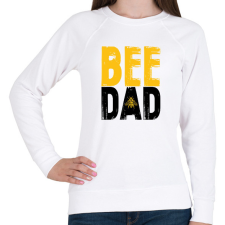 PRINTFASHION Bee Dad - Női pulóver - Fehér női pulóver, kardigán