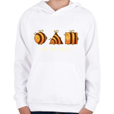 PRINTFASHION Bee different - Gyerek kapucnis pulóver - Fehér
