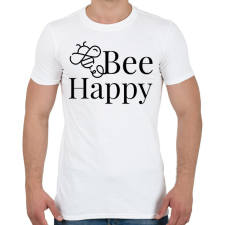 PRINTFASHION Bee Happy - Férfi póló - Fehér férfi póló