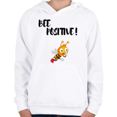 PRINTFASHION BEE Positive! - Gyerek kapucnis pulóver - Fehér