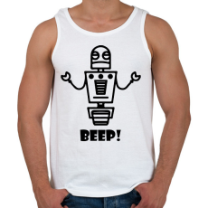 PRINTFASHION Beep! robot - Férfi atléta - Fehér