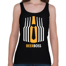 PRINTFASHION Beer Boss - Női atléta - Fekete női trikó