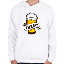 PRINTFASHION Beer day - everyday - Gyerek kapucnis pulóver - Fehér gyerek pulóver, kardigán