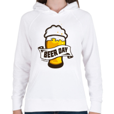 PRINTFASHION Beer day - everyday - Női kapucnis pulóver - Fehér női pulóver, kardigán