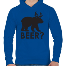 PRINTFASHION Beer?  - Férfi kapucnis pulóver - Királykék