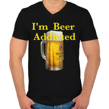 PRINTFASHION beer - Férfi V-nyakú póló - Fekete férfi póló