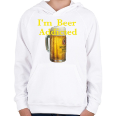 PRINTFASHION beer - Gyerek kapucnis pulóver - Fehér