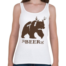 PRINTFASHION Beer Medve-szarvas - Női atléta - Fehér női trikó